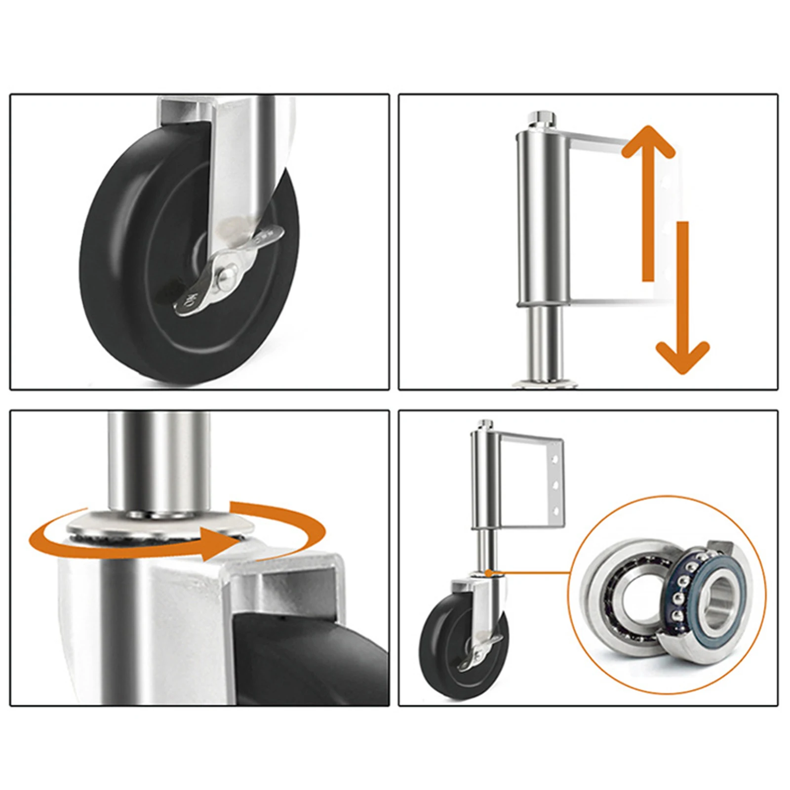 Spring-Loaded Door Gate Caster Hard Rubber Gate Wheel Suspension Silver
Spring-Loaded Door Gate Caster Hard Rubber Gate Wheel Suspension Silver