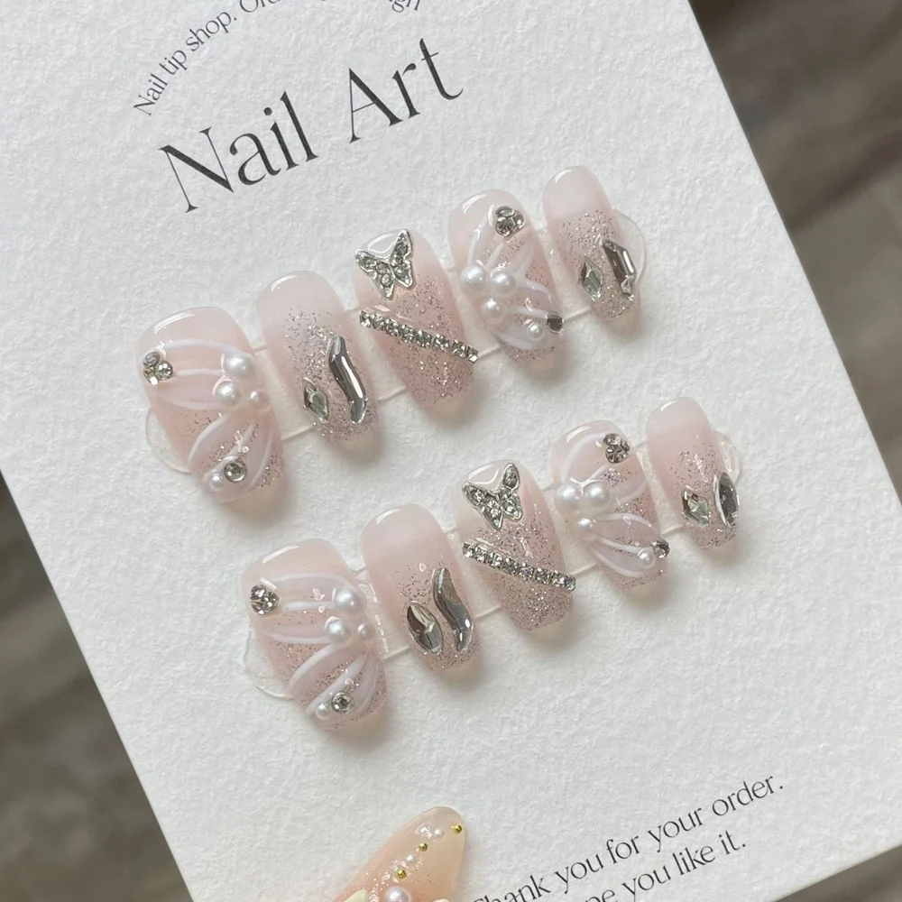 Handmade Pink Press on Nails Fairy Hand Paint Design Reusable Adhesive Fake Nails Korean Full Cover Nail Tips Manicure for Girls
Handmade Pink Press on Nails Fairy Hand Paint Design Reusable Adhesive Fake Nails Korean Full Cover Nail Tips Manicure for Girls