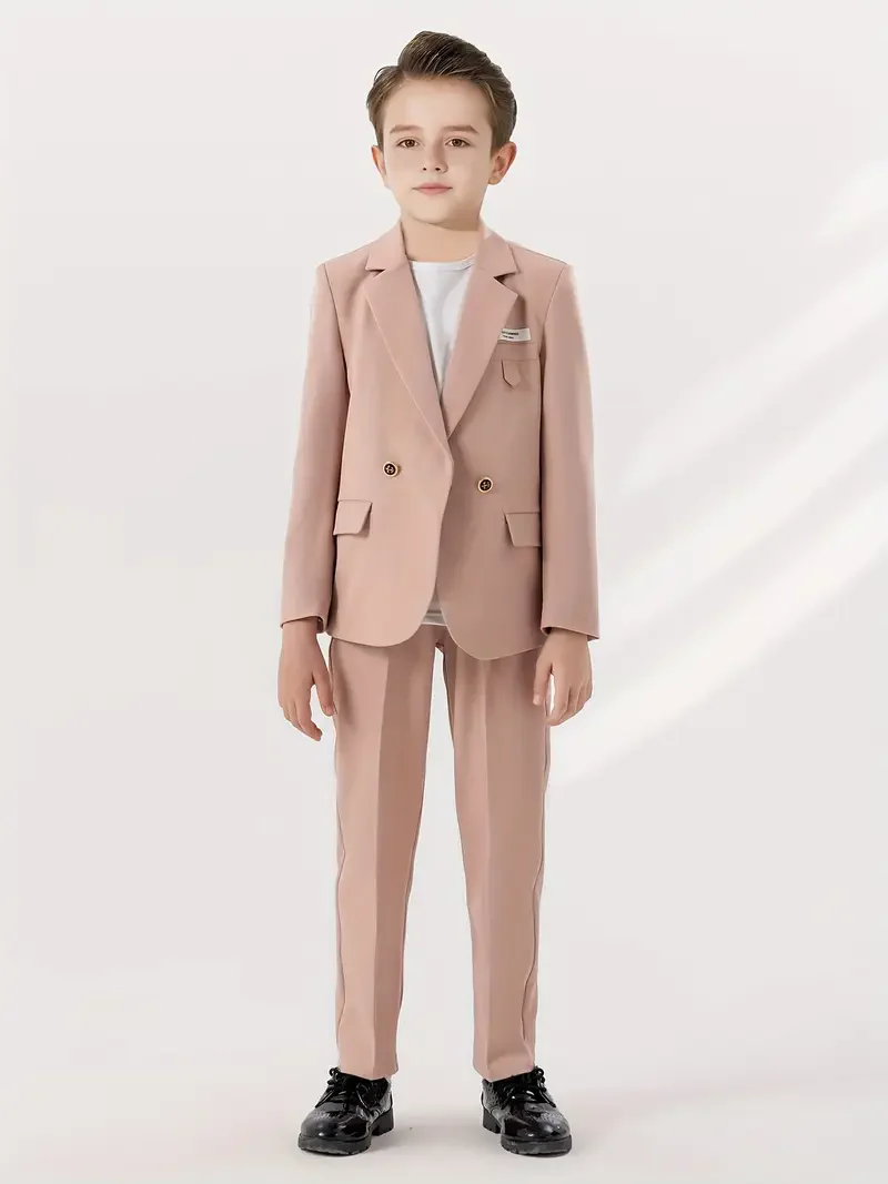 Boys Formal Pink Jacket Pants Necklace 3Pieces Blazer Suit for Wedding Children's Host Piano Performance Costome
Boys Formal Pink Jacket Pants Necklace 3Pieces Blazer Suit for Wedding Children's Host Piano Performance Costome