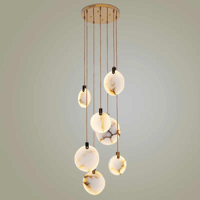 Modern Luxury Marble Chandeliers Round Stainless Steel Lustre Staircase Living Room Decorative Lights Led Lighting Dimmable
Modern Luxury Marble Chandeliers Round Stainless Steel Lustre Staircase Living Room Decorative Lights Led Lighting Dimmable