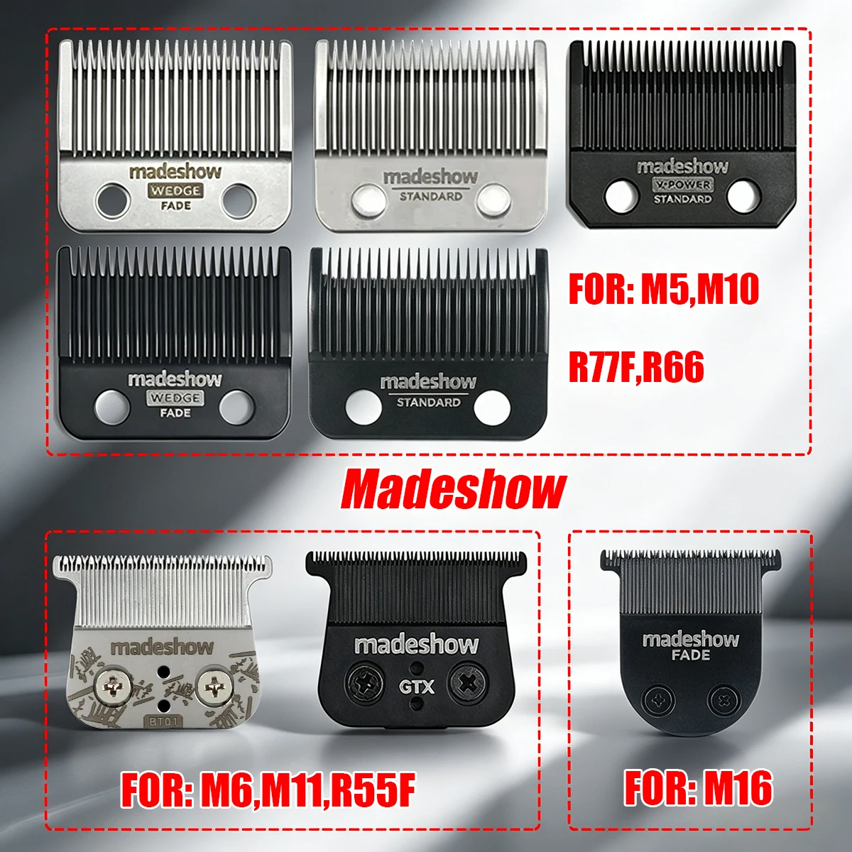 Professional Hair Clipper Original Replacement Blade for Madeshow M5(F)/M6/M10/M11/M15/M16 Kulilang R55F R77F G9C Trimmer Blades
Professional Hair Clipper Original Replacement Blade for Madeshow M5(F)/M6/M10/M11/M15/M16 Kulilang R55F R77F G9C Trimmer Blades