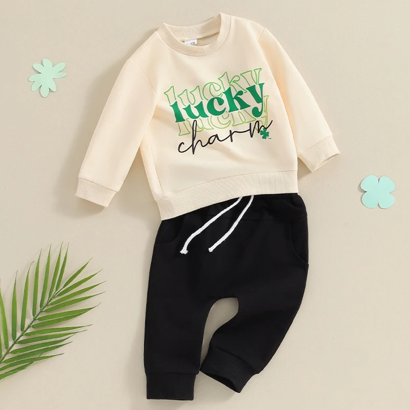 Baby Boy 2Pcs Spring Outfits Long Sleeve Shamrock Print Sweatshirt Trousers Set Toddler Clothes
Baby Boy 2Pcs Spring Outfits Long Sleeve Shamrock Print Sweatshirt Trousers Set Toddler Clothes