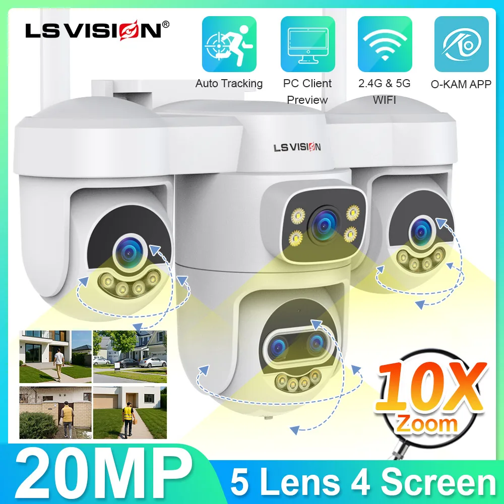 LS VISION 10K 20MP WiFi 5g Surveillance Camera Outdoor 3 Lens Remote PTZ 10X Optical Zoom CCTV Security Ai Tracking PC IP Cam
LS VISION 10K 20MP WiFi 5g Surveillance Camera Outdoor 3 Lens Remote PTZ 10X Optical Zoom CCTV Security Ai Tracking PC IP Cam