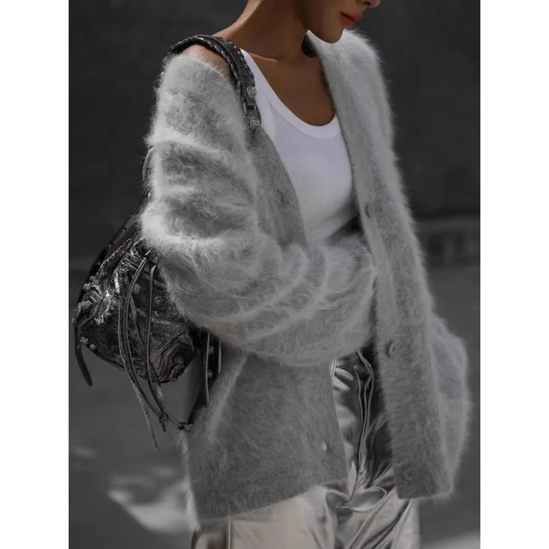 Women's Cardigans Korean Fashion V-neck Sweater Coat Long Sleeve Oversized Sweater Female Buttons Solid Knitted Jacket Women
Women's Cardigans Korean Fashion V-neck Sweater Coat Long Sleeve Oversized Sweater Female Buttons Solid Knitted Jacket Women