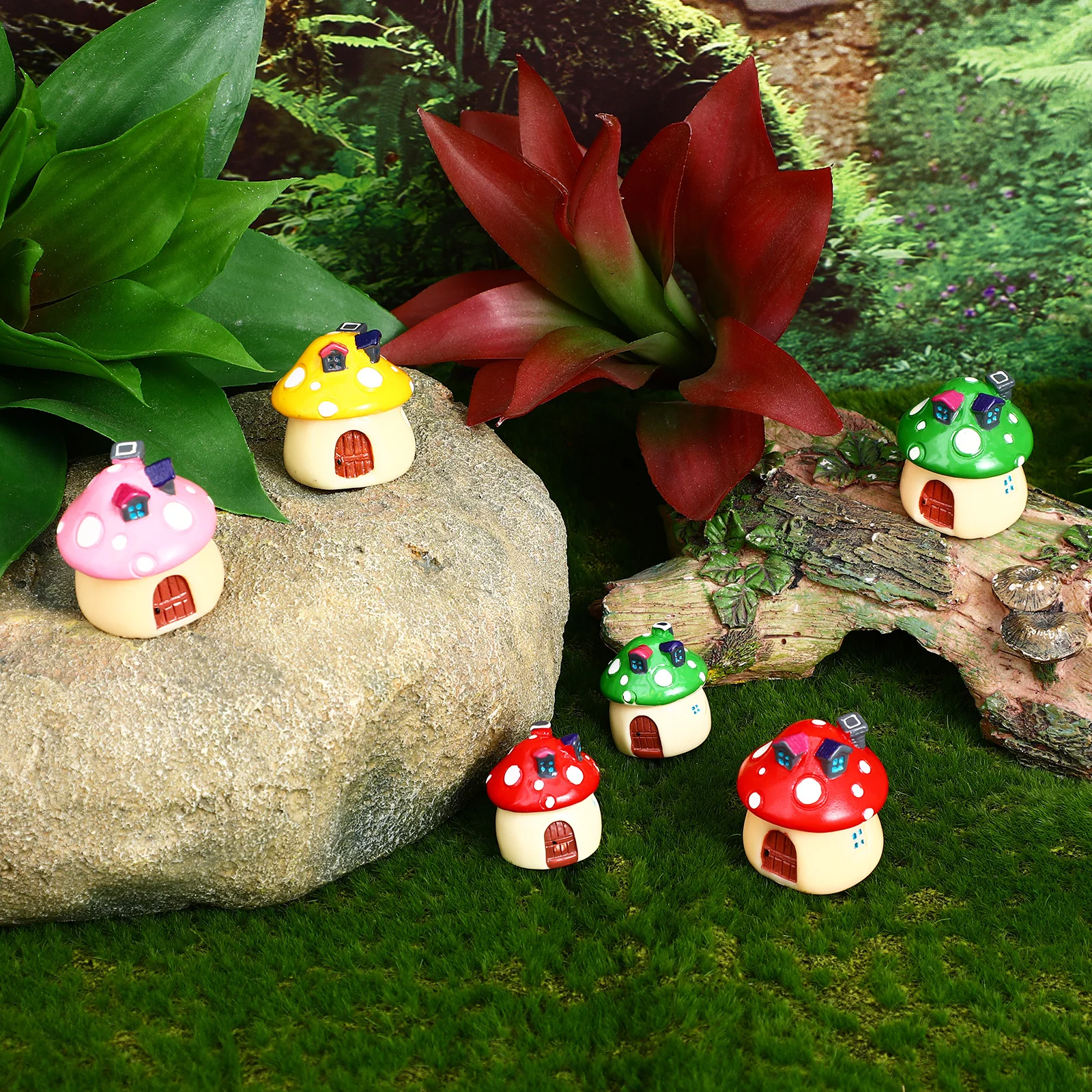 6 Pieces Miniature Resin Mushroom Houses Decor for Micro Landscape Garden Terrarium Desktop Display Weather Resistant Fade Proof
6 Pieces Miniature Resin Mushroom Houses Decor for Micro Landscape Garden Terrarium Desktop Display Weather Resistant Fade Proof