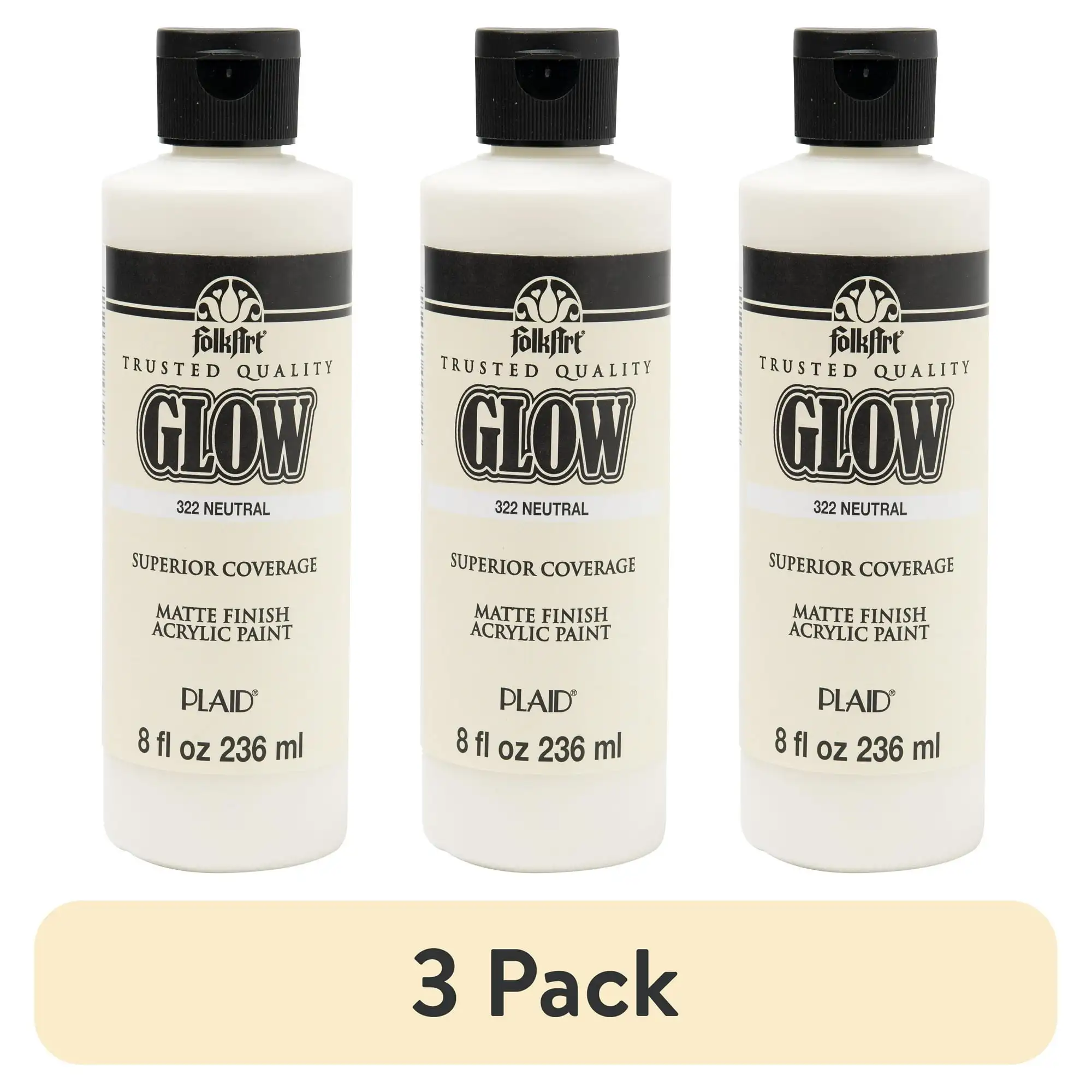 (3 pack) FolkArt 322E Glow-in-the-Dark Acrylic Craft Paint, Matte Finish, Neutral, 8 fl oz
(3 pack) FolkArt 322E Glow-in-the-Dark Acrylic Craft Paint, Matte Finish, Neutral, 8 fl oz