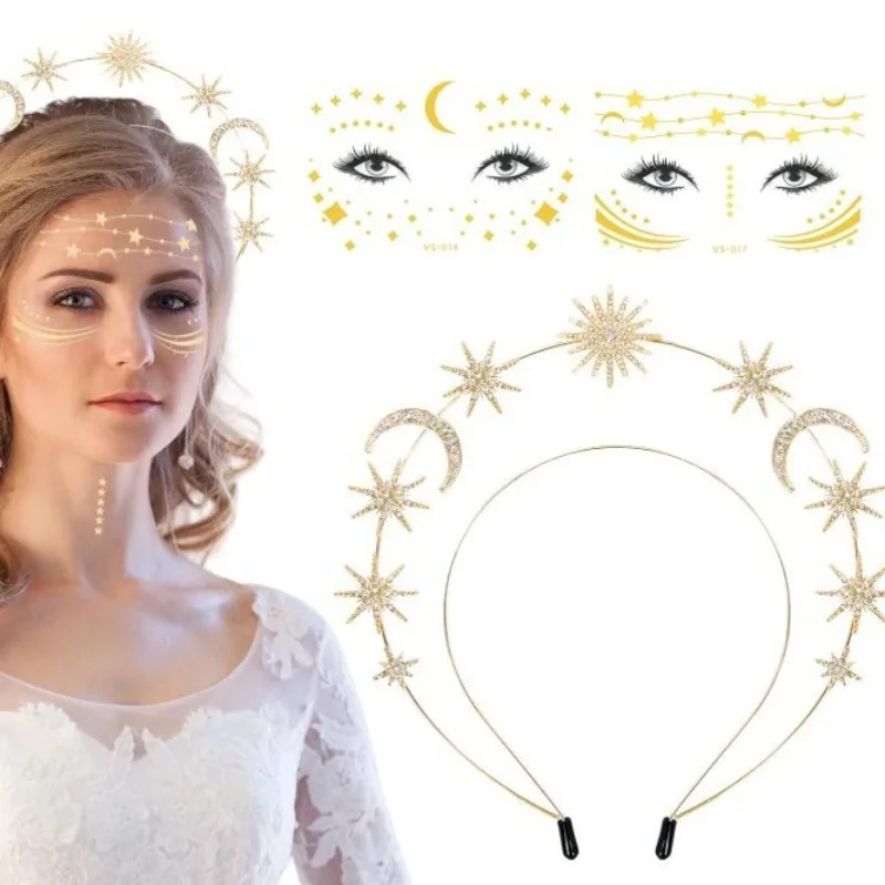 Western Sun Goddess Double Layer Headband Hexagram Moon Alloy Baroque Hairpiece Elegant Glam
Western Sun Goddess Double Layer Headband Hexagram Moon Alloy Baroque Hairpiece Elegant Glam