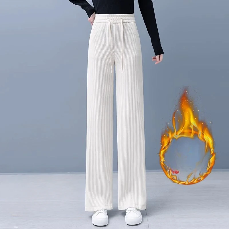 2024 Women's New Autumn Winter Solid Color Straight Pants Female Plus Velvet Casual Trousers Ladies Warm Wide-leg Pants O633
2024 Women's New Autumn Winter Solid Color Straight Pants Female Plus Velvet Casual Trousers Ladies Warm Wide-leg Pants O633