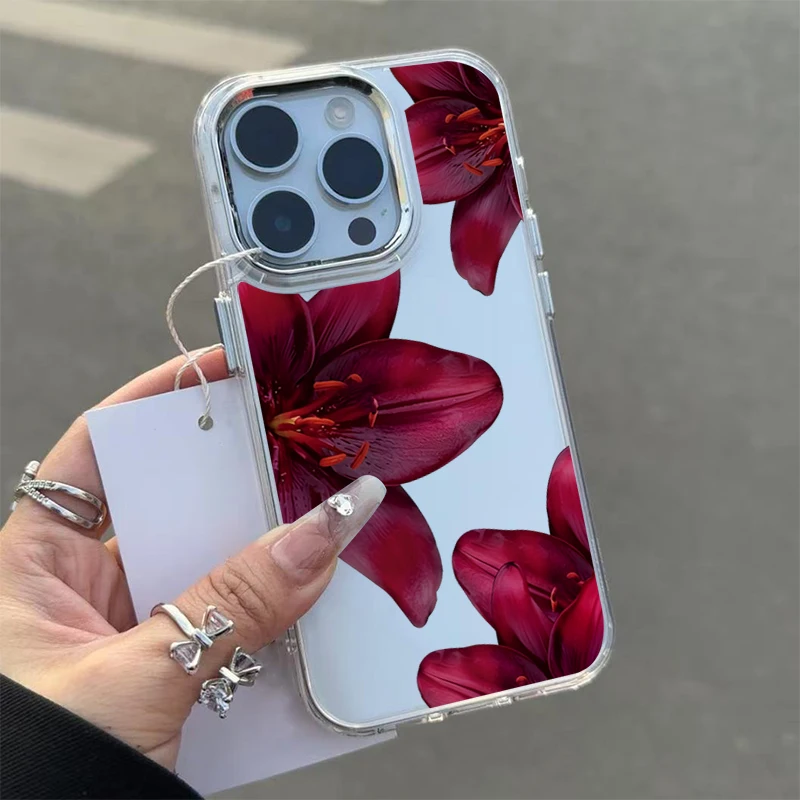 Wine Red Lily Pattern Metal Photo Frame Phone Case For iPhone 17 Pro Max Air 17e 16e 16 15 14 13 12 11 7 8 16 Plus XS X XR Cover
Wine Red Lily Pattern Metal Photo Frame Phone Case For iPhone 17 Pro Max Air 17e 16e 16 15 14 13 12 11 7 8 16 Plus XS X XR Cover