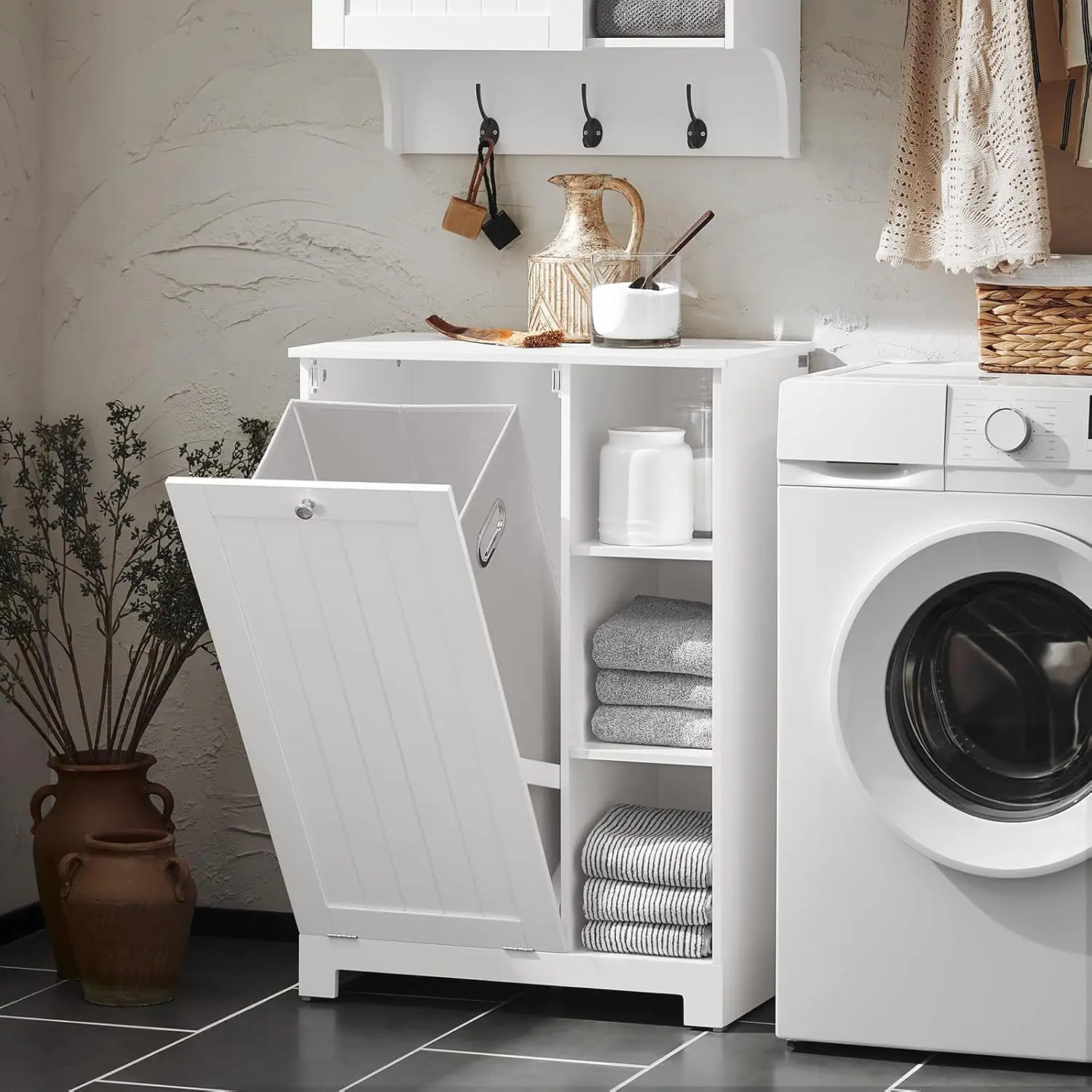 !@Combohome Bamboo Laundry Basket Bathroom Laundry Cabinet with Tilt-Out Hamper
!@Combohome Bamboo Laundry Basket Bathroom Laundry Cabinet with Tilt-Out Hamper
