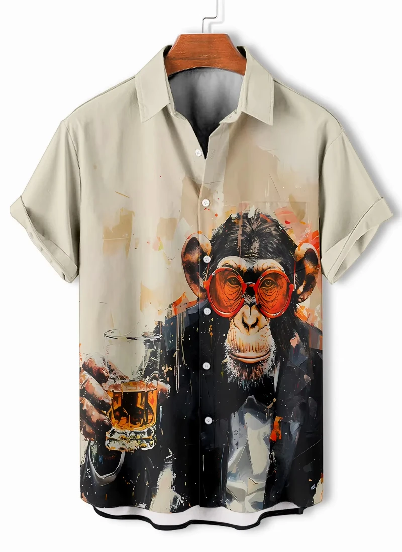 New Mens Shirts Hawaiian Fun Monkey Pattern 3D Printed Tops Casual Short Sleeve Button Casual Beach Shirt Summer Street Men Tops
New Mens Shirts Hawaiian Fun Monkey Pattern 3D Printed Tops Casual Short Sleeve Button Casual Beach Shirt Summer Street Men Tops