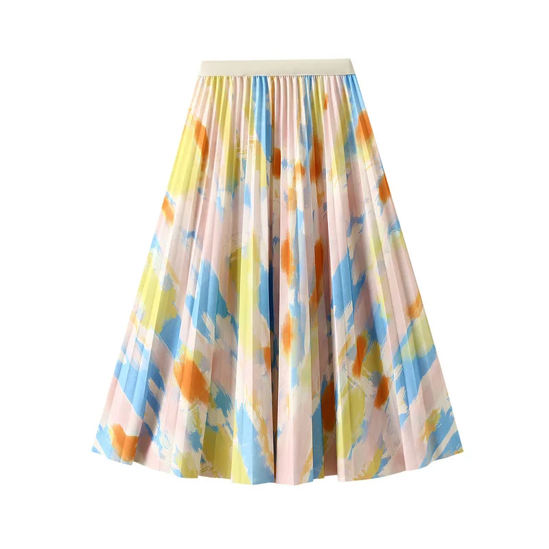 Women's Colorful Printed Pleated Skirt, Half Skirt, High Waist, A-line, High Waist, Dropped, Mid Length, Slim, Summer
Women's Colorful Printed Pleated Skirt, Half Skirt, High Waist, A-line, High Waist, Dropped, Mid Length, Slim, Summer