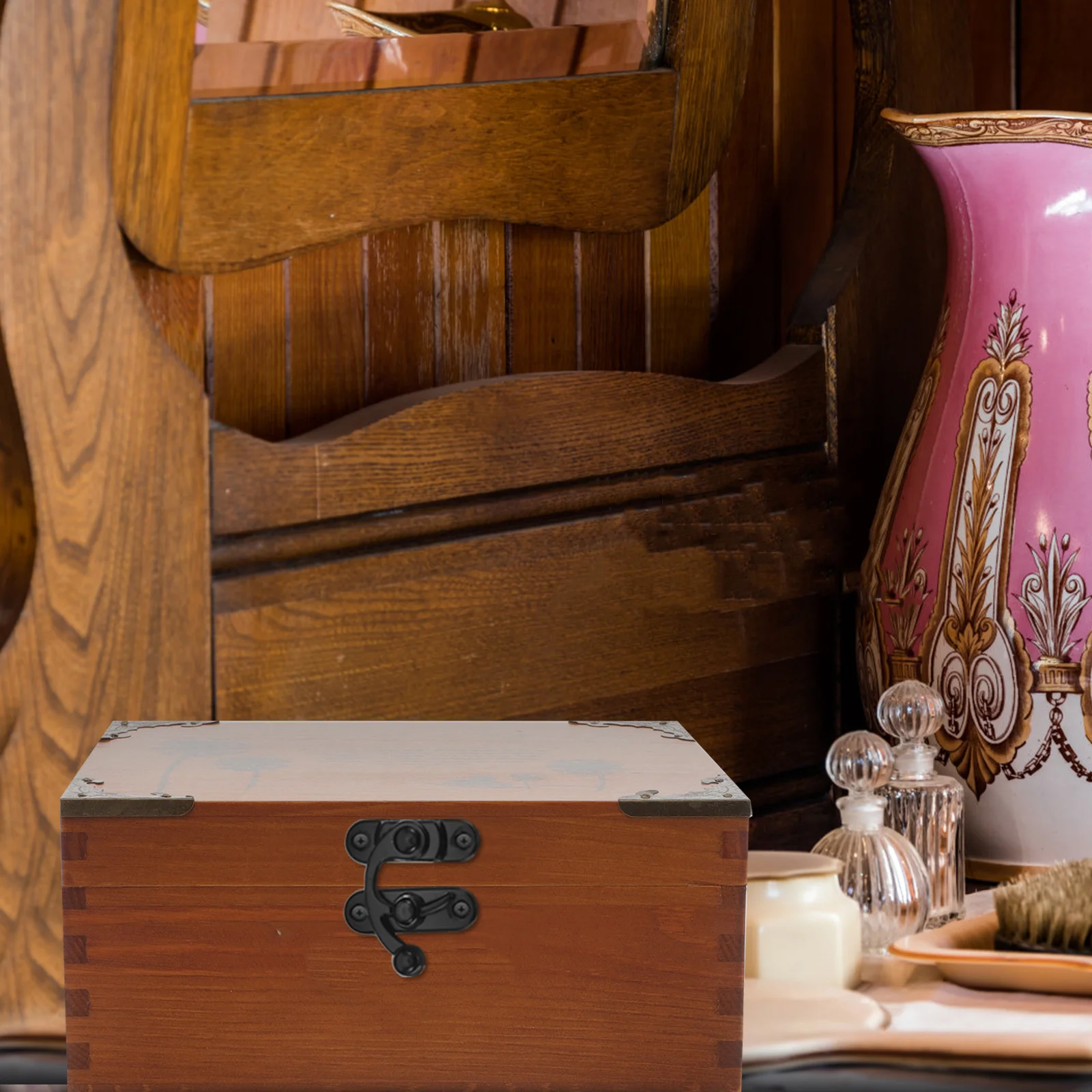 4Pcs Vintage Decorative Lock Hasp Box Latch Retro Style Metal Buckle for Jewelry Treasure Chest Cabinets Wood Furniture Locks
4Pcs Vintage Decorative Lock Hasp Box Latch Retro Style Metal Buckle for Jewelry Treasure Chest Cabinets Wood Furniture Locks