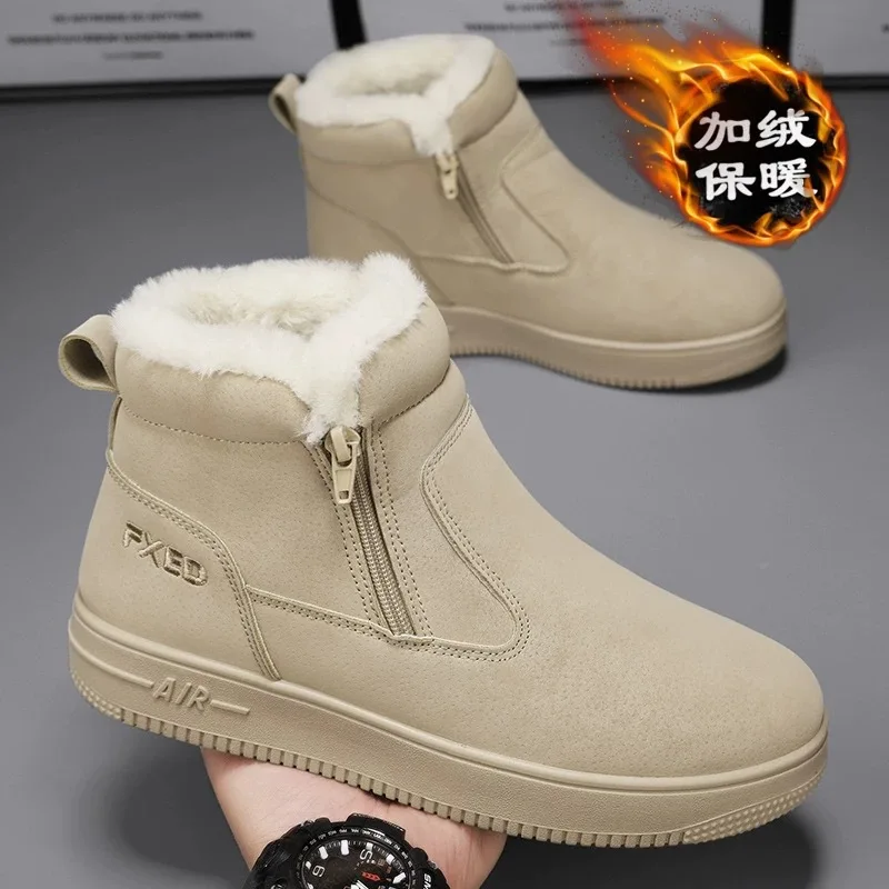 Winter Men's Boots Fashion High-top Cotton Shoes Plush Warm Fur Snow Boots Suede Casual Ankle Boots for Men Botas Hombre2025
Winter Men's Boots Fashion High-top Cotton Shoes Plush Warm Fur Snow Boots Suede Casual Ankle Boots for Men Botas Hombre2025