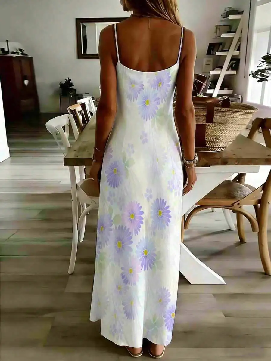Floral Print Spaghetti Strap Maxi Dress Women Summer Casual Loose Flowy Dress
Floral Print Spaghetti Strap Maxi Dress Women Summer Casual Loose Flowy Dress