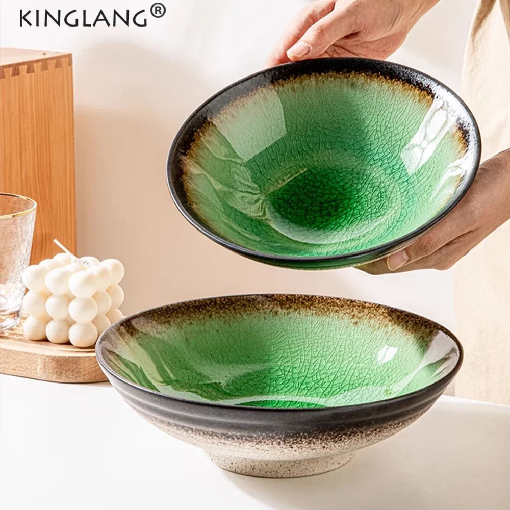 KINGLANG Japanese Crackle Glaze Ceramic Bowl for Home Use with Unique Shape Soup Bowls
KINGLANG Japanese Crackle Glaze Ceramic Bowl for Home Use with Unique Shape Soup Bowls