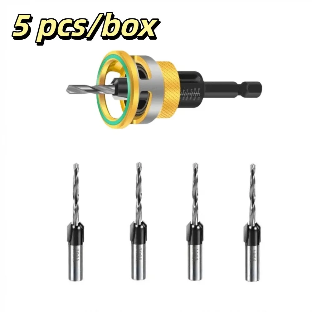 5pcs/box Adjustable Depth Countersink Drill Bit Smooth Drilling Efficient Drilling Two-Flute Drill Bit Clean Tapered Holes
5pcs/box Adjustable Depth Countersink Drill Bit Smooth Drilling Efficient Drilling Two-Flute Drill Bit Clean Tapered Holes