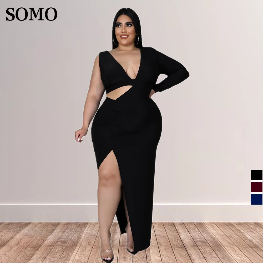 SOMO Spring 2022 Plus Size One Long Sleeve Maxi Dress Fashion Solid Color Cut Out Women Sexy Dresses Wholesale Dropshipping
SOMO Spring 2022 Plus Size One Long Sleeve Maxi Dress Fashion Solid Color Cut Out Women Sexy Dresses Wholesale Dropshipping