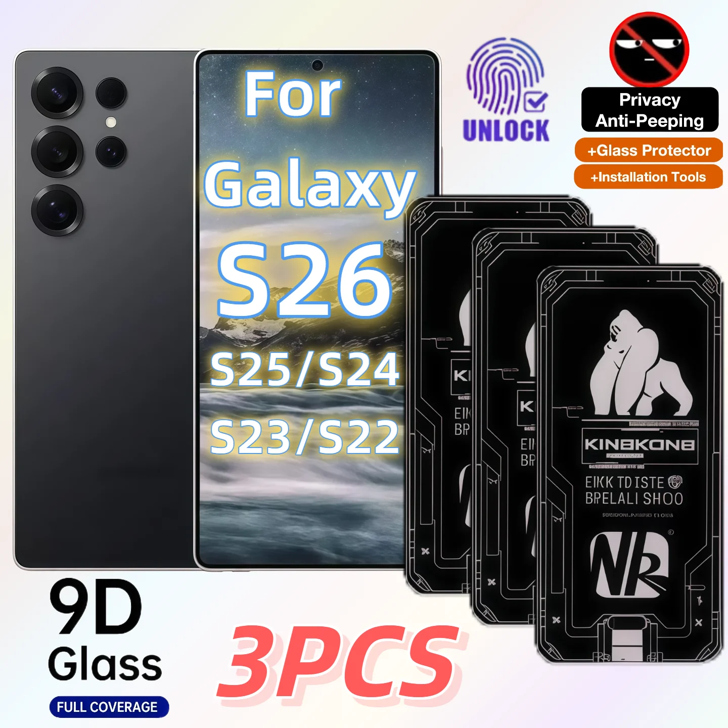 3PCS Screen Protector for Galaxy S26/S26 Plus/S26 Ultra/S25/S25 Plus/S25 Ultra/S24/S24 Plus/S24 Ultra - Privacy Tempered Glass F
3PCS Screen Protector for Galaxy S26/S26 Plus/S26 Ultra/S25/S25 Plus/S25 Ultra/S24/S24 Plus/S24 Ultra - Privacy Tempered Glass F