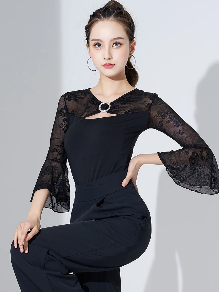 Lace Bell Sve Modern Dance Outfit Women's One-Piece Practice Suit Adult Stand Dance Top Latin Dance Upper Apparel
Lace Bell Sve Modern Dance Outfit Women's One-Piece Practice Suit Adult Stand Dance Top Latin Dance Upper Apparel