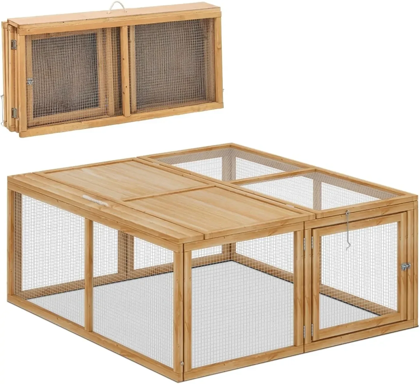 Folding Chicken Coop Rabbit Hutch, Portable Chicken House with Handle Wooden Small Animal Poultry Pet Cage House for Outdoor, 45
Folding Chicken Coop Rabbit Hutch, Portable Chicken House with Handle Wooden Small Animal Poultry Pet Cage House for Outdoor, 45