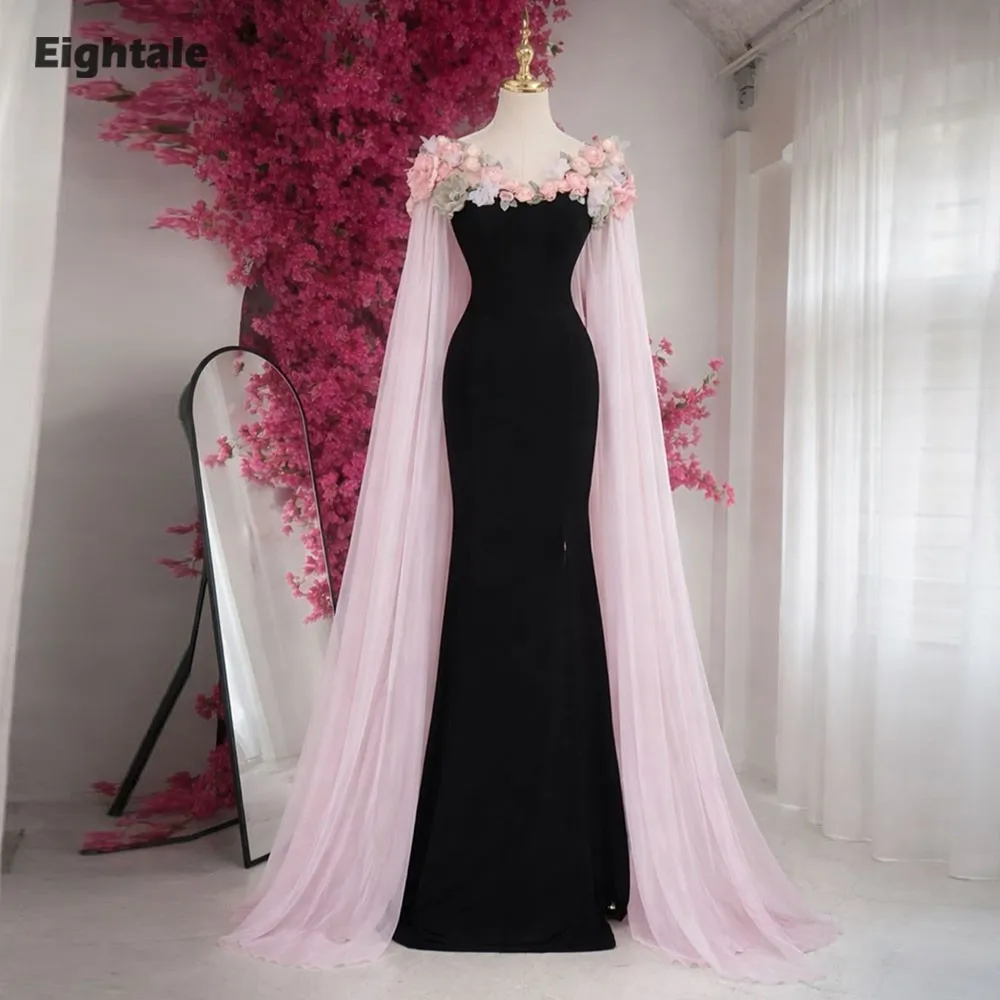 Eightale арабское вечернее платье с 3D цветами, платье для выпускного вечера, черное платье длиной до пола, мусульманское платье русалки для свадебной вечеринки
Eightale арабское вечернее платье с 3D цветами, платье для выпускного вечера, черное платье длиной до пола, мусульманское платье русалки для свадебной вечеринки