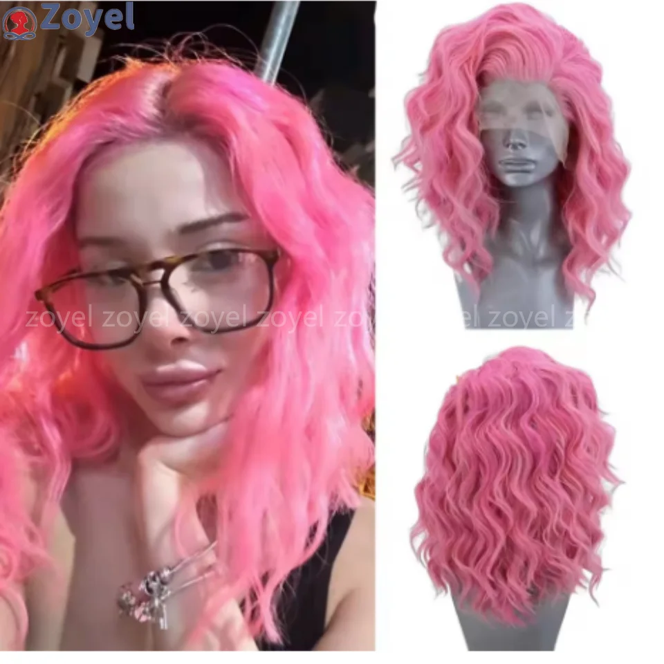 13*4 Light Pink Bob Wig Synthetic Lace Front Wig For Women Short Wave Lace Wig Natural Wave Colored Wig Cosplay Daily Wear Part
13*4 Light Pink Bob Wig Synthetic Lace Front Wig For Women Short Wave Lace Wig Natural Wave Colored Wig Cosplay Daily Wear Part