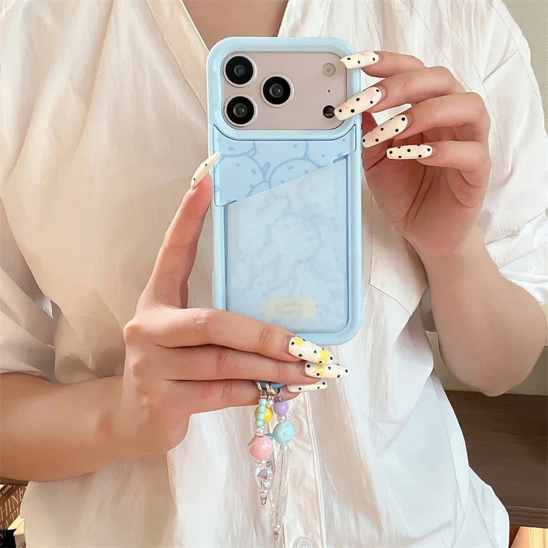 For iPhone 17 16 15 Pro Max Case Cute Blue Card Holder Soft Silicone Phone Cover With Wrist Strap Camera Protection Girls Gift
For iPhone 17 16 15 Pro Max Case Cute Blue Card Holder Soft Silicone Phone Cover With Wrist Strap Camera Protection Girls Gift
