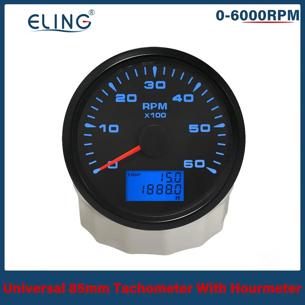ELING Universal 85mm Waterproof 3K 4K 6K 8K RPM Tachometer With Hourmeter 12V/24V 8 colors Backlight
ELING Universal 85mm Waterproof 3K 4K 6K 8K RPM Tachometer With Hourmeter 12V/24V 8 colors Backlight