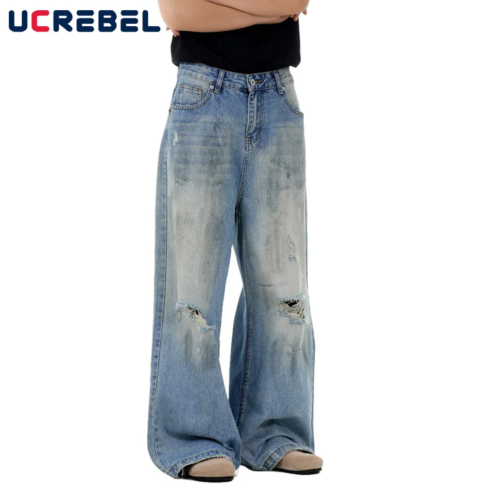 Ripped Dirty Wash Jeans Mens Retro High Street Washed Distressed Straight Loose Wide leg Denim Pants Men
Ripped Dirty Wash Jeans Mens Retro High Street Washed Distressed Straight Loose Wide leg Denim Pants Men