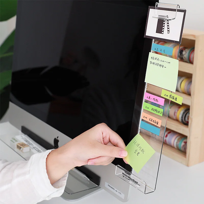 Creative Acrylic Monitor Message Memo Board for Sticky Note Transparent Name Card Phone Holder Desktop Plastic Holder Stationery
Creative Acrylic Monitor Message Memo Board for Sticky Note Transparent Name Card Phone Holder Desktop Plastic Holder Stationery