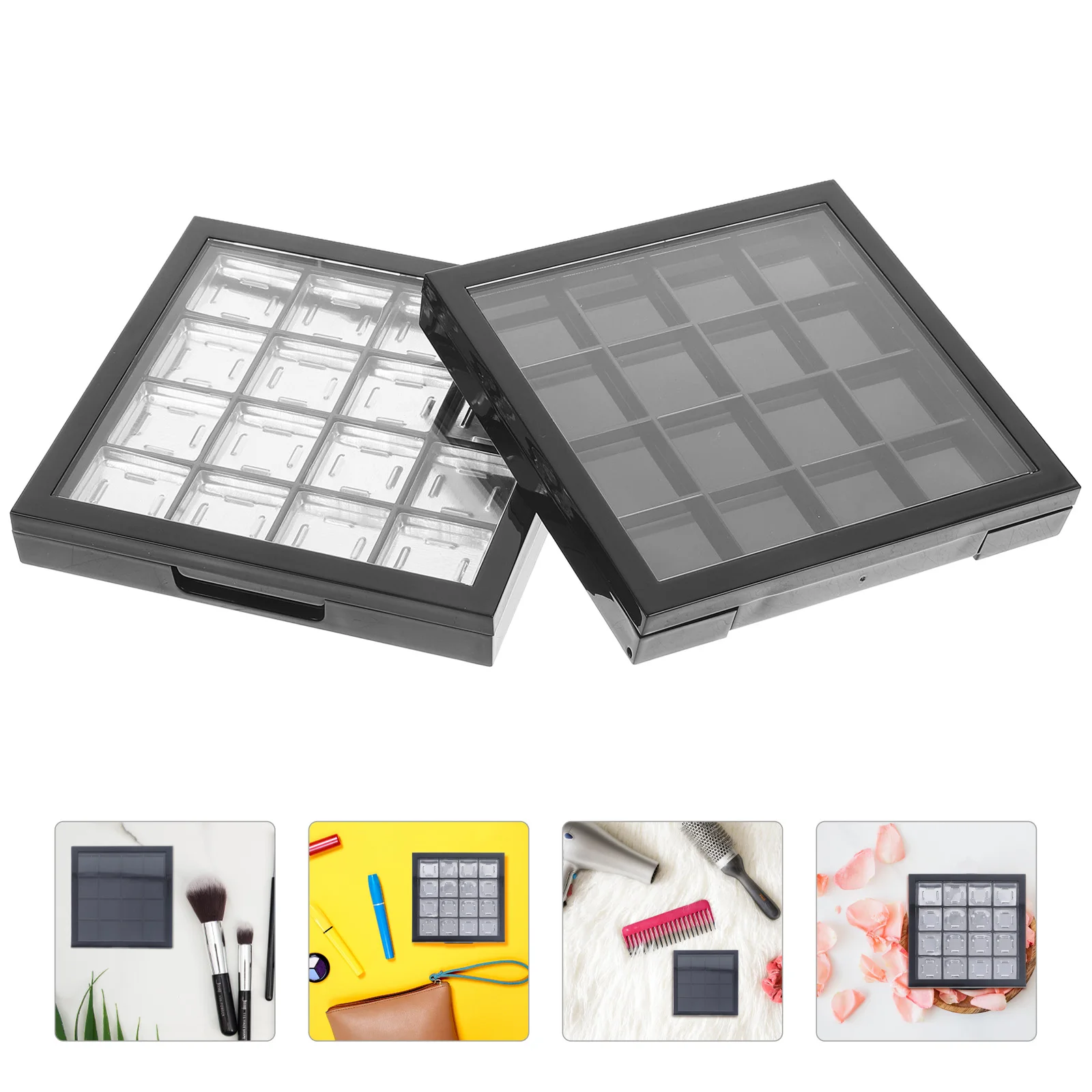 2pcs Eyeshadow Empty Box 16Pans Containers Cosmetics Storage Case Refillable Palette Holder Blusher
2pcs Eyeshadow Empty Box 16Pans Containers Cosmetics Storage Case Refillable Palette Holder Blusher