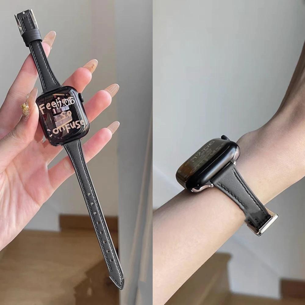 Thin Leather loop metal link For Apple Watch band women Series Ultra 10/9/8/7/6 38mm 40mm 41mm 42mm 44mm 45mm 46mm Strap
Thin Leather loop metal link For Apple Watch band women Series Ultra 10/9/8/7/6 38mm 40mm 41mm 42mm 44mm 45mm 46mm Strap