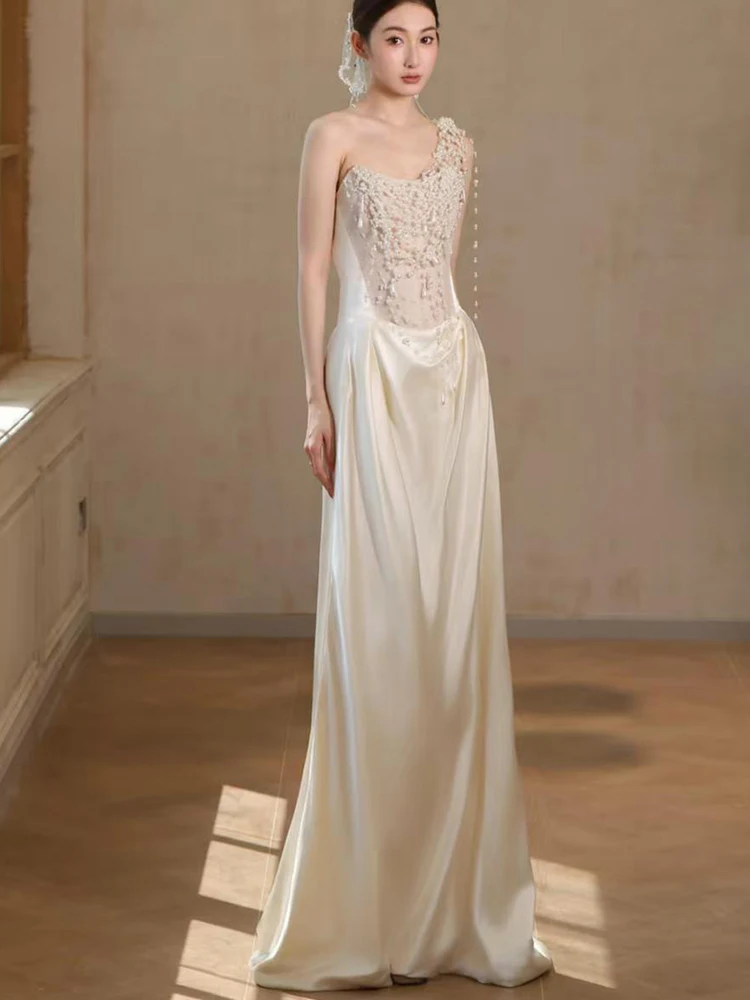 Ele Long Single-oulder Evening Dr Wedding Dr for Women Korean Sle Mid-Waist Polyester Fiber No-Sve Gown
Ele Long Single-oulder Evening Dr Wedding Dr for Women Korean Sle Mid-Waist Polyester Fiber No-Sve Gown