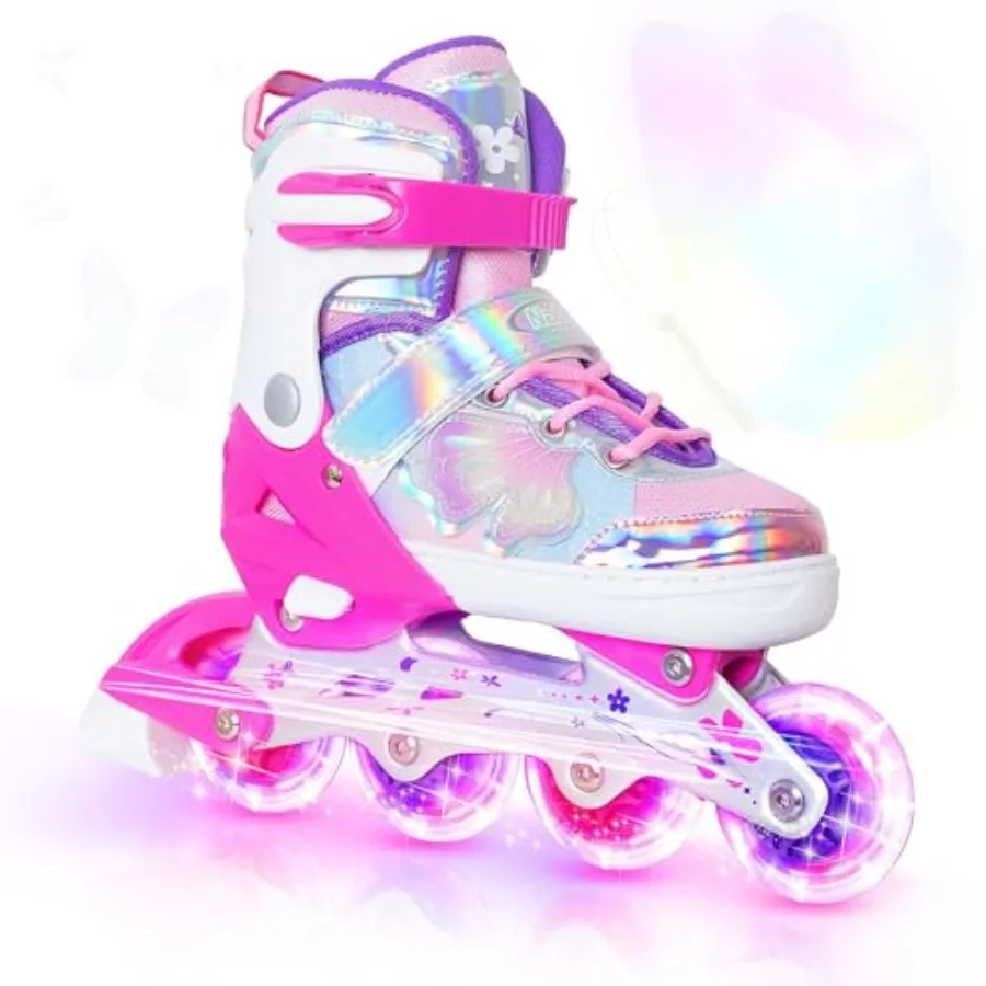 Girls Inline Skates for Boys, 4 Sizes Adjustable Butterfly Blades Skates with All Light up Wheels - Birthday Gift for Indoor Ou
Girls Inline Skates for Boys, 4 Sizes Adjustable Butterfly Blades Skates with All Light up Wheels - Birthday Gift for Indoor Ou