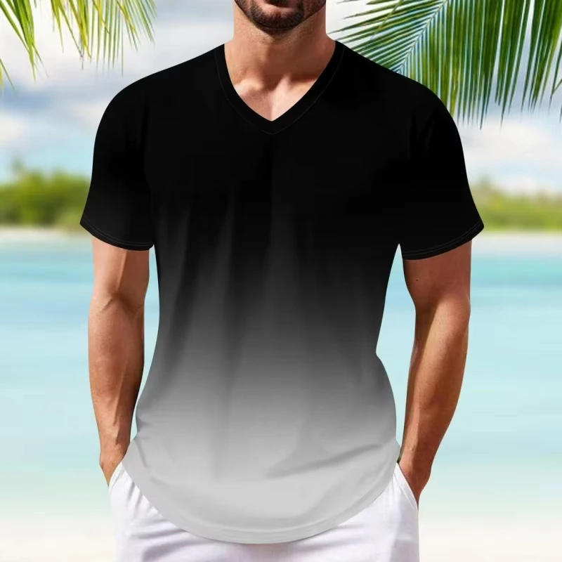 Summer 3D Print Gradient Colorful T-Shirt For Men Leisure Fashion V-neck Sports Quick Dry Tees Loose Pullover Short Sleeve Tops
Summer 3D Print Gradient Colorful T-Shirt For Men Leisure Fashion V-neck Sports Quick Dry Tees Loose Pullover Short Sleeve Tops