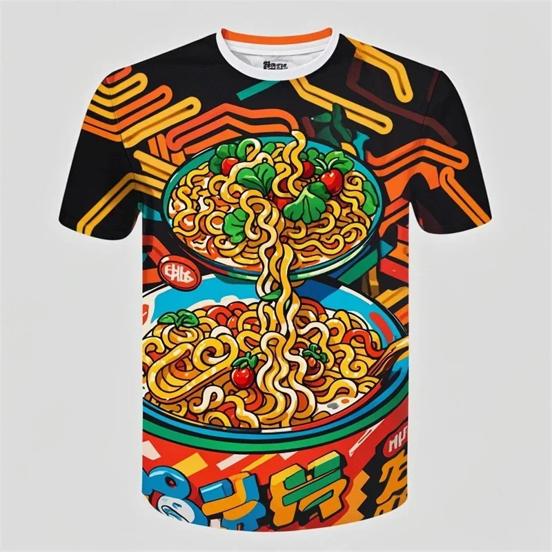 Summer new fashionable men's printed sports T-shirt with instant noodle pattern round neck casual short sleeved plus size comfor
Summer new fashionable men's printed sports T-shirt with instant noodle pattern round neck casual short sleeved plus size comfor
