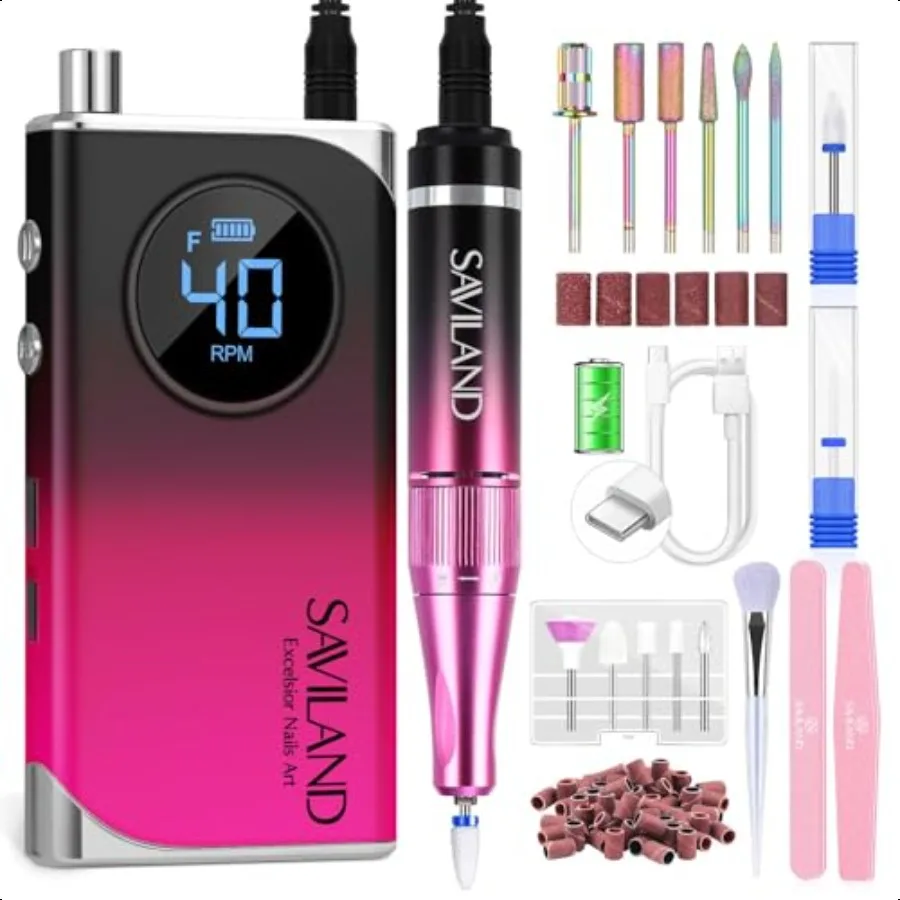 Профессиональная электрическая дрель для ногтей hine: перезаряжаемая пилочка для ногтей емкостью 40000 об/мин с аккумулятором емкостью 4000 мАч, керамическая насадка и шлифовальные ленты для 
Профессиональная электрическая дрель для ногтей hine: перезаряжаемая пилочка для ногтей емкостью 40000 об/мин с аккумулятором емкостью 4000 мАч, керамическая насадка и шлифовальные ленты для