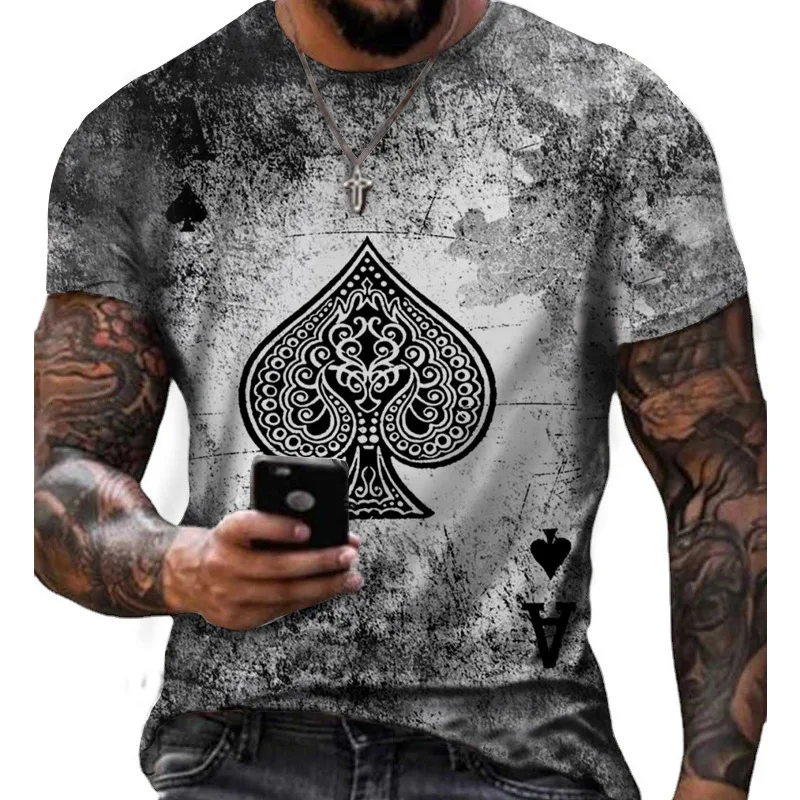 Retro T-shirt Poker Round Neck Cool Best Summer Daily Personalized Pattern Casual Street Dress Popular Men Print T Shirt
Retro T-shirt Poker Round Neck Cool Best Summer Daily Personalized Pattern Casual Street Dress Popular Men Print T Shirt