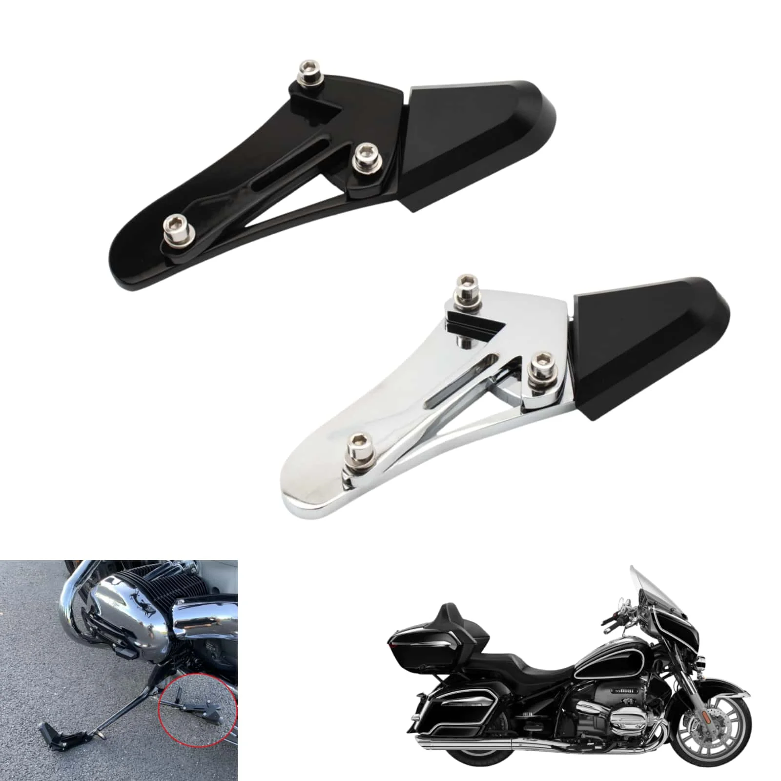 Fine Craft Moto Accessory, Easy Install Kickstand Extension, Thickened Aluminum Parking Stabilizer Pad For BMW R18 Bike
Fine Craft Moto Accessory, Easy Install Kickstand Extension, Thickened Aluminum Parking Stabilizer Pad For BMW R18 Bike