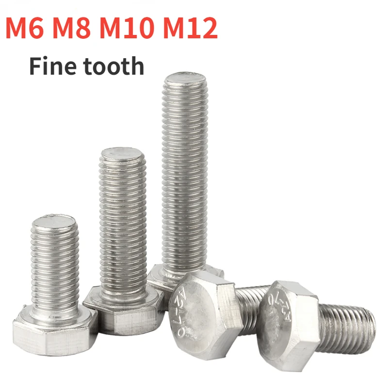 1/2/5pcs M6 M8 M10 M12 304 Stainless Steel Fine Tooth External Hex Hexagon Screw Fine Thread Bolts Pitch 0.75/1.0/1.25/1.5mm
1/2/5pcs M6 M8 M10 M12 304 Stainless Steel Fine Tooth External Hex Hexagon Screw Fine Thread Bolts Pitch 0.75/1.0/1.25/1.5mm