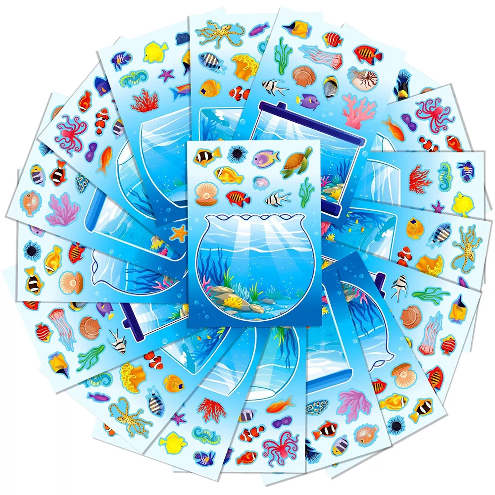 6/12Sheets Funny Lucky Fish Tank Puzzle Stickers Game Marine Animals DIY Assemble Jigsaw Cartoon Sticker Cute Decoration Decals
6/12Sheets Funny Lucky Fish Tank Puzzle Stickers Game Marine Animals DIY Assemble Jigsaw Cartoon Sticker Cute Decoration Decals