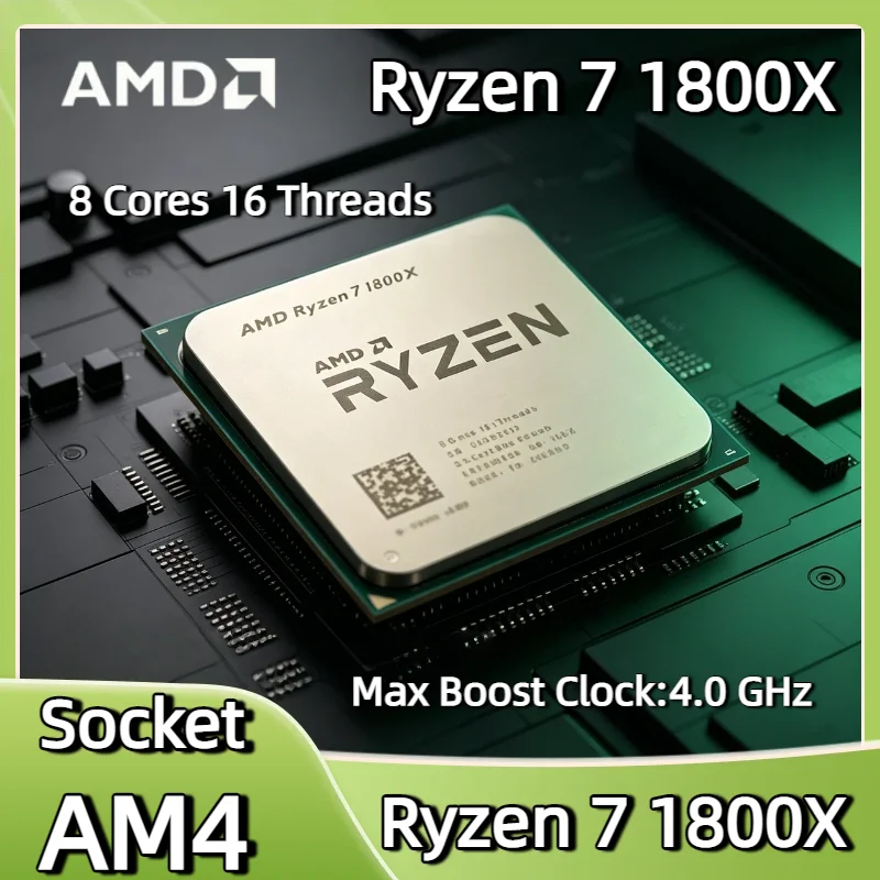 AMD Ryzen 7 1800X Desktop Processor 8C 16T 3.6 4.0GHz 14nm Zen AM4 Socket 4MB L2 16MB L3 95W PCIe 3.0 Gaming CPU Tray
AMD Ryzen 7 1800X Desktop Processor 8C 16T 3.6 4.0GHz 14nm Zen AM4 Socket 4MB L2 16MB L3 95W PCIe 3.0 Gaming CPU Tray
