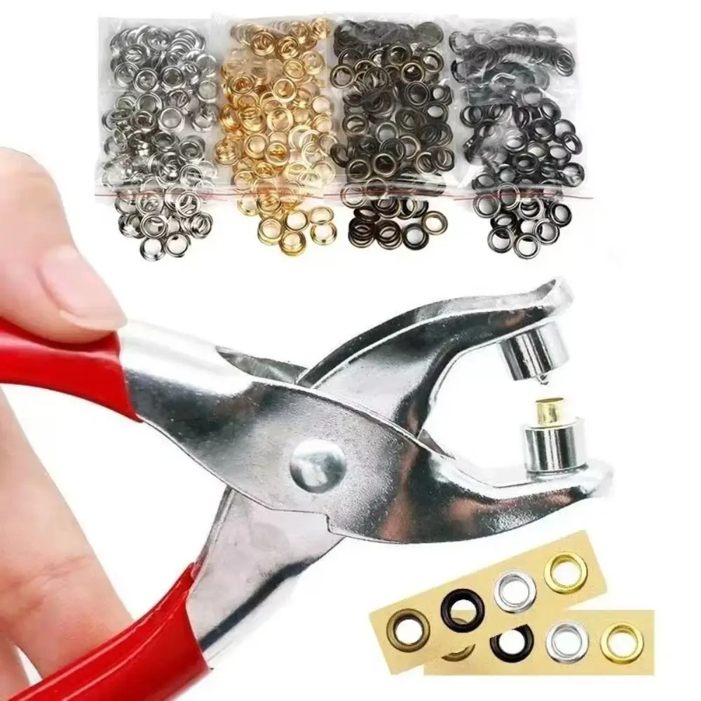 NEW Metal Grommet Eyelet Plier Set with Eyelets Buckle Grommet Tool Kit Installation Metal Sewing Buttons For Leather Cloth
NEW Metal Grommet Eyelet Plier Set with Eyelets Buckle Grommet Tool Kit Installation Metal Sewing Buttons For Leather Cloth