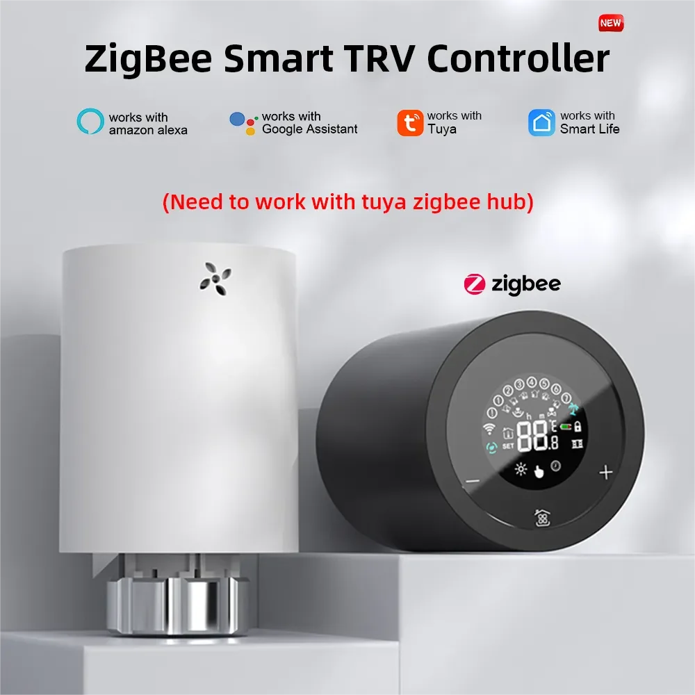 Смарт-термостат Tuya Zigbee, привод для термостата, клапан радиатора, программируемый регулятор температуры для Alexa Google Home, голосовое управление
Смарт-термостат Tuya Zigbee, привод для термостата, клапан радиатора, программируемый регулятор температуры для Alexa Google Home, голосовое управление