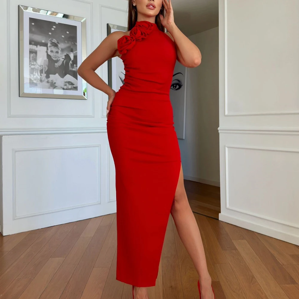 Customized Fashion Jersey Straight Flowers Evening Dresses Halter Sleeveless Special Occasion Gowns High Quality Photo Color
Customized Fashion Jersey Straight Flowers Evening Dresses Halter Sleeveless Special Occasion Gowns High Quality Photo Color