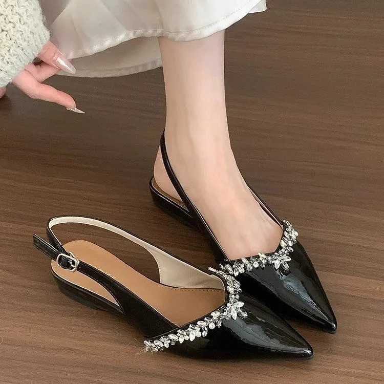 Temperament Pointed Toe Women Sandals Exquisite Rhinestone Decoration Low Heeled Shoes Ladies Daily Versatile Sandalias
Temperament Pointed Toe Women Sandals Exquisite Rhinestone Decoration Low Heeled Shoes Ladies Daily Versatile Sandalias