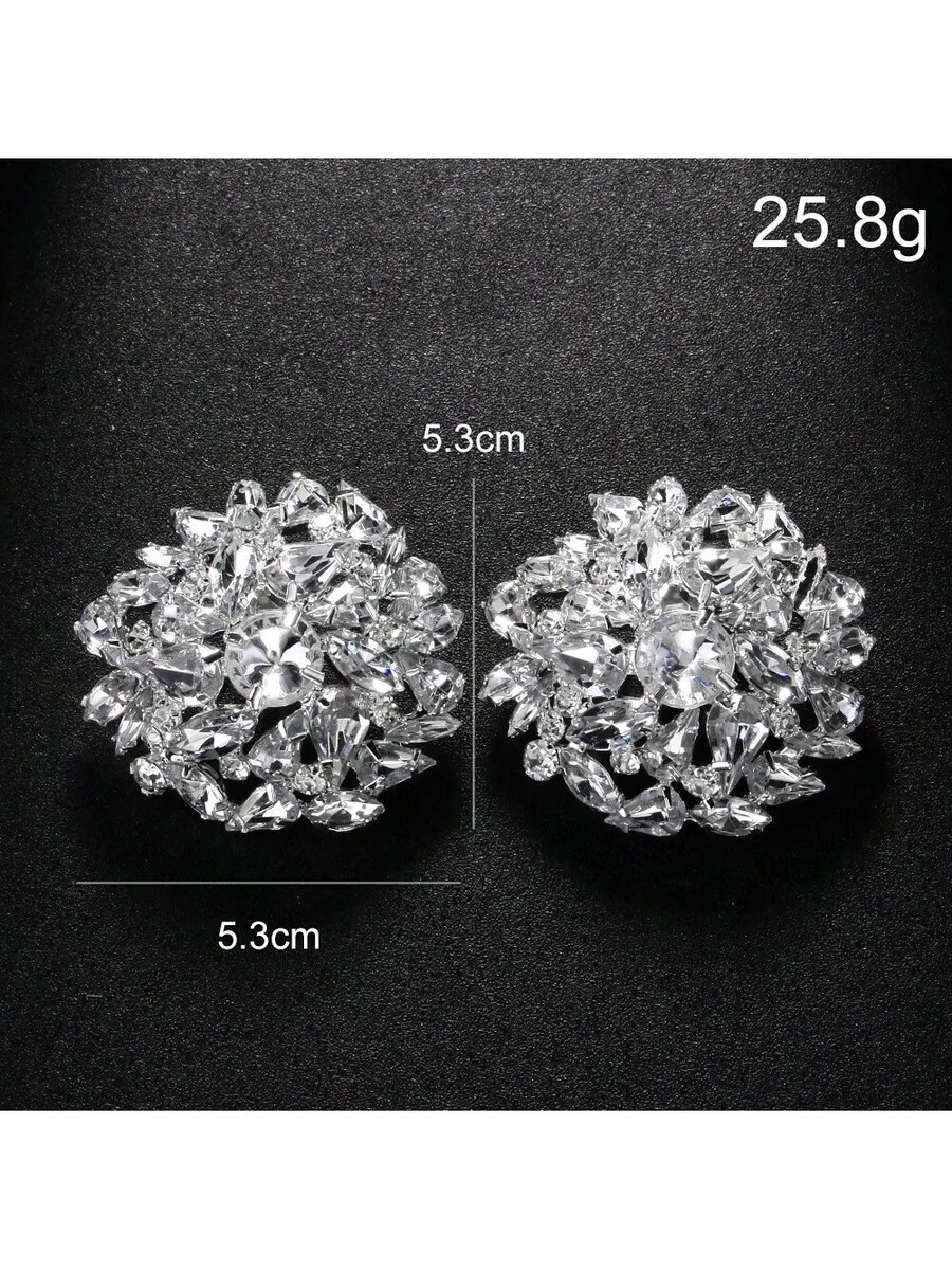 Retro Round Clip Earrings For Women Rhinestone Floral Design Elegant Fashion Statement Earrings
Retro Round Clip Earrings For Women Rhinestone Floral Design Elegant Fashion Statement Earrings
