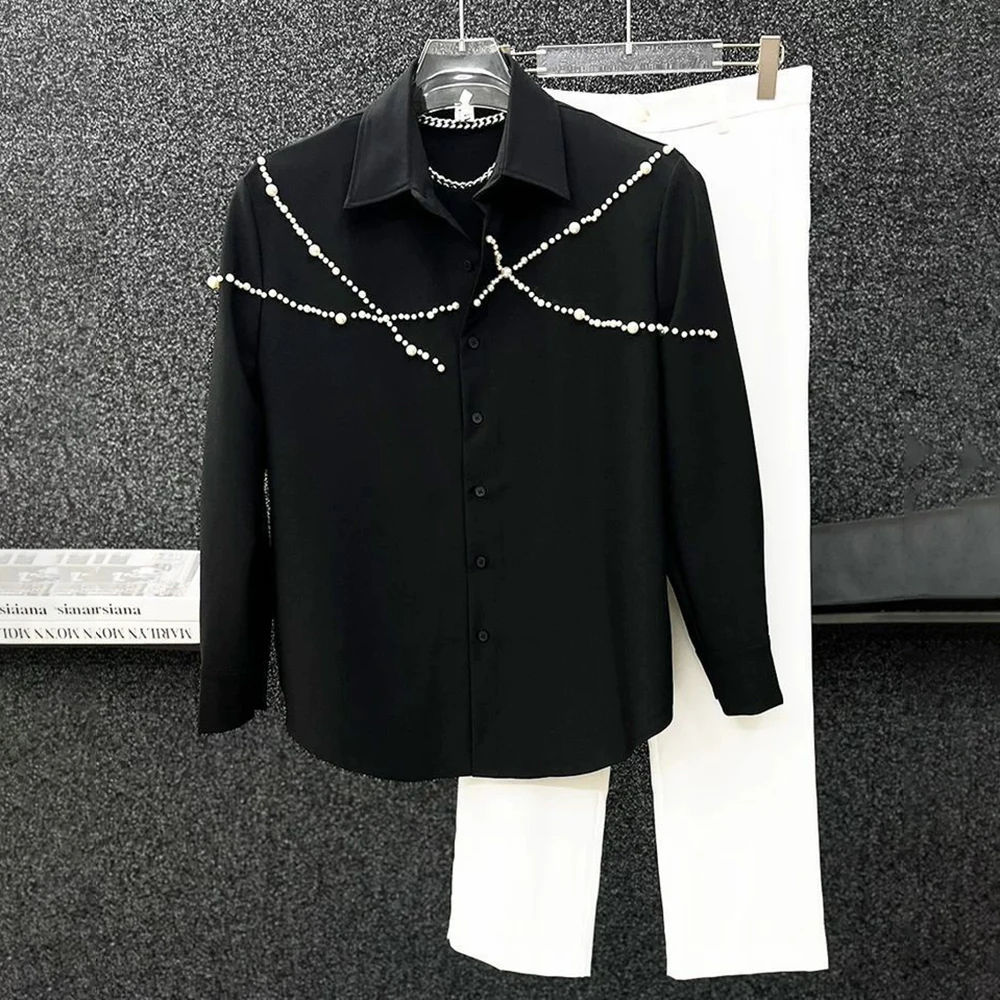 Mens Shirt Pearl Shoulder Pad Shirt 2025 New Spring Streetwear Fashion Youth Campus Trend Casual Long-Sleeve Tops Men'S Clothing
Mens Shirt Pearl Shoulder Pad Shirt 2025 New Spring Streetwear Fashion Youth Campus Trend Casual Long-Sleeve Tops Men'S Clothing
