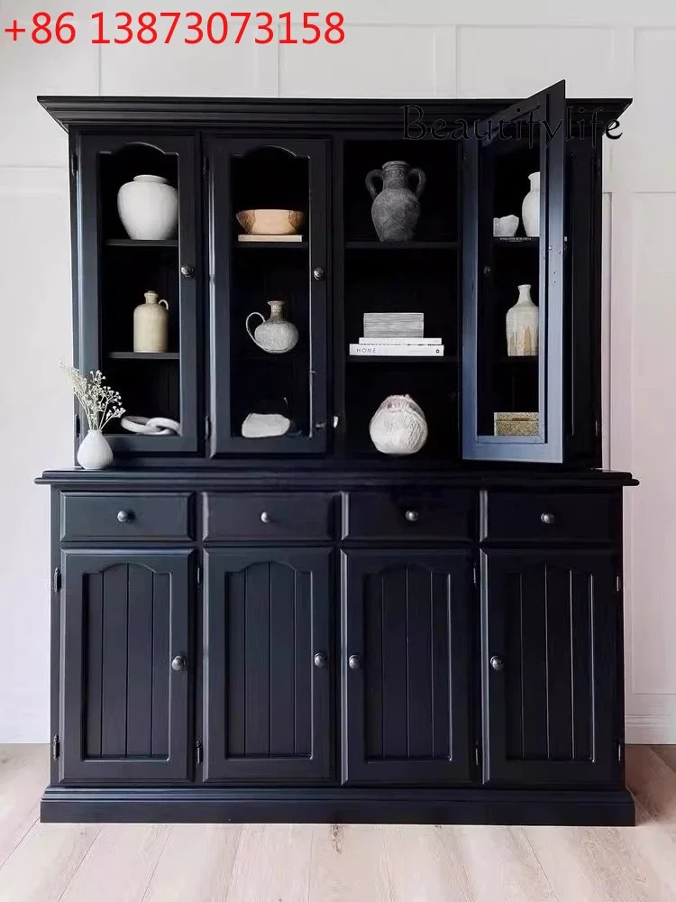 French Modern Black Solid Wood Side Cabinet Multifunctional Storage/Wine Cabinet Storage Designer
French Modern Black Solid Wood Side Cabinet Multifunctional Storage/Wine Cabinet Storage Designer